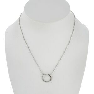 Vintage Belcho USA Sterling Silver 925 Distressed Open Circle Ring Necklace 15"